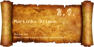 Martinko Vilmos névjegykártya
